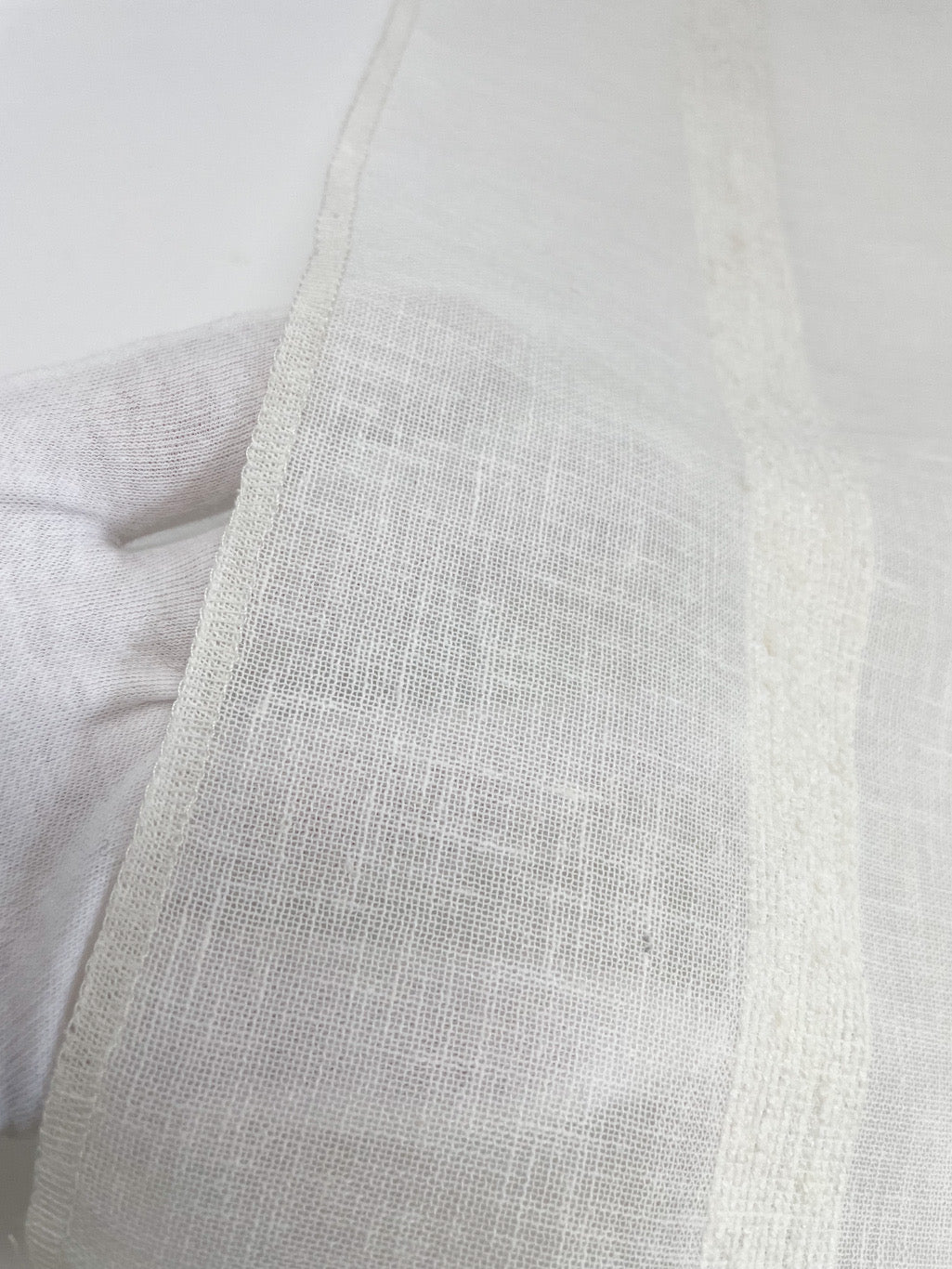 Dot and Texture Stripe Embroidery Blend Sheer Linen Fabric / 118" Width / CL1118