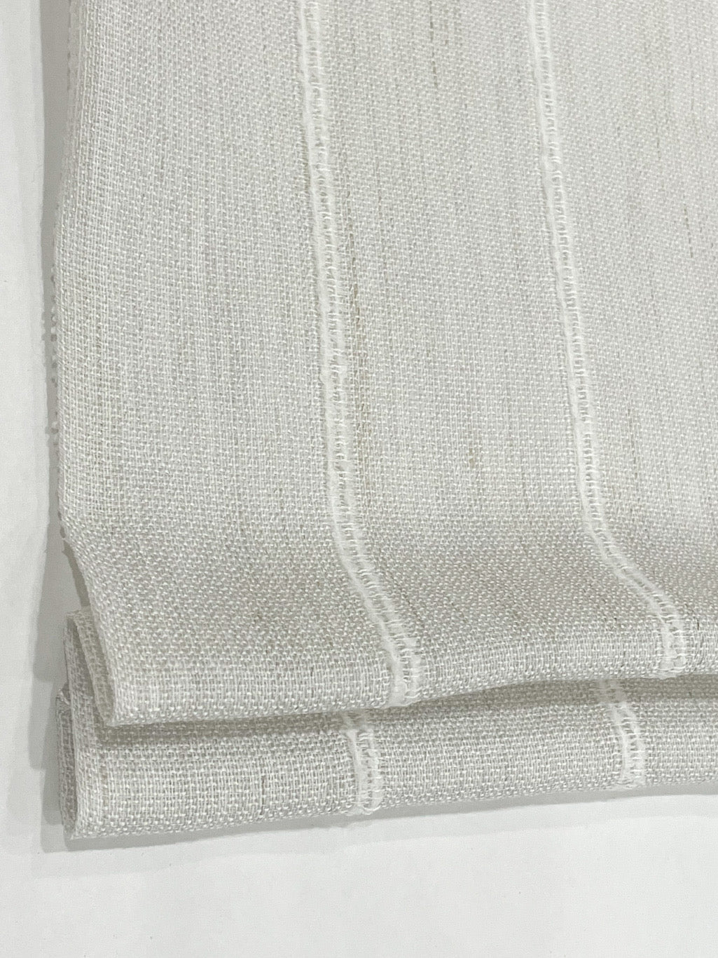 Stripe Embroidery Blend Linen Fabric / 118" Wide / CL1060