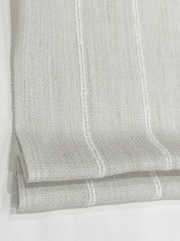 stripe embroidery blend stone color linen Flat roman shade