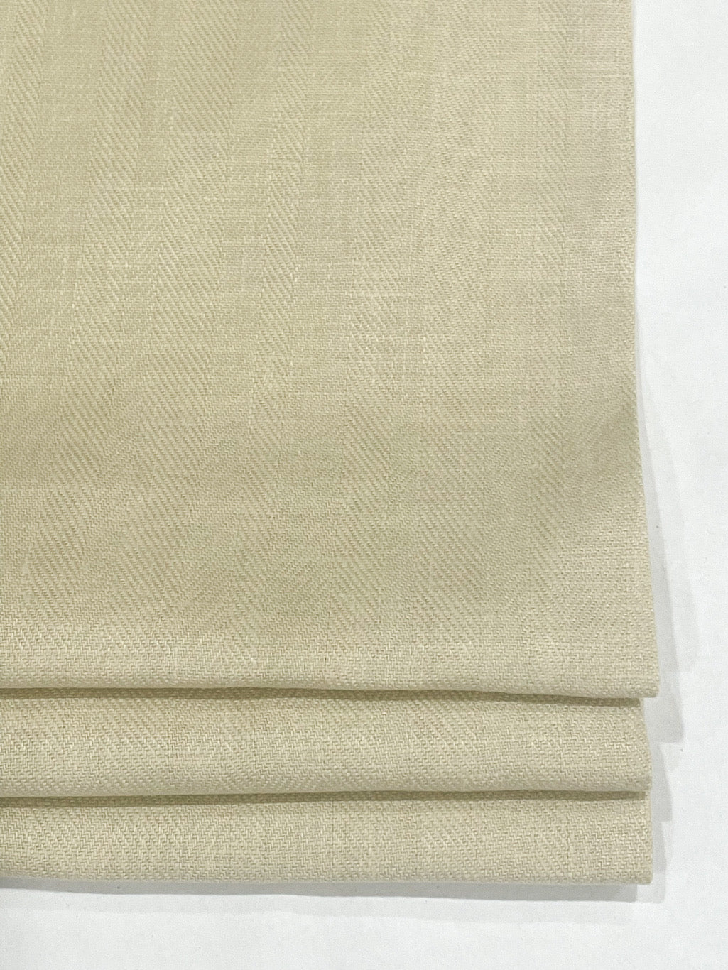 Ecru Herringbone Pattern 100% Natural Linen Flat Custom Roman Shade / CL1047