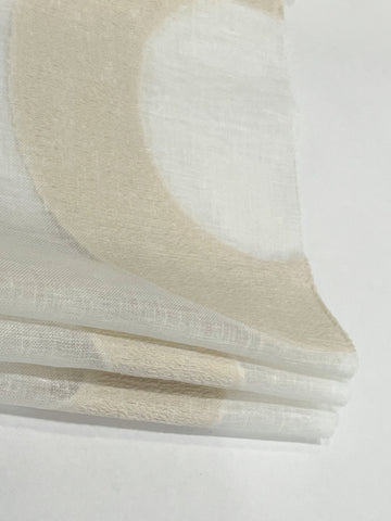 Circle Embroidery Geometric Linen Flat Roman Shade / CL1139