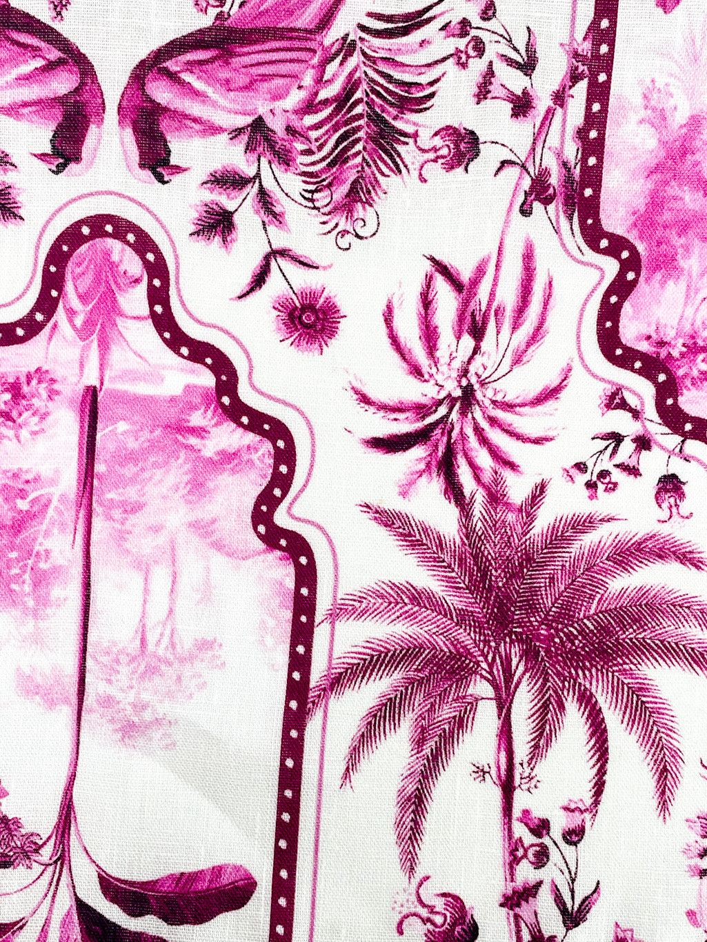 Palm Tree Tropical Handkerchief Light Weight 100% Linen Fabric By The Yard/CL1108