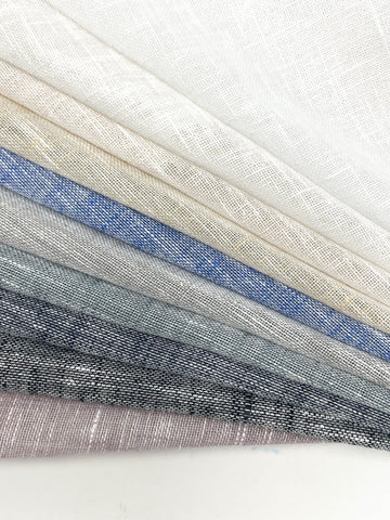 Grey 2 Tone Poly Linen Sheer Custom Flat Roman shade / CL1034