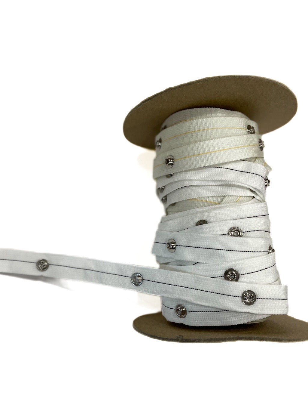 Heavy Duty White Ripplefold Nylon Snap Tape By The Yard/ 4 1/2" Spacing/100% Fullness/CH1003