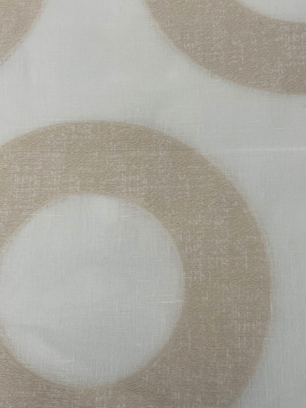Circle Embroidery Geometric Linen Fabric by the Yard / 54