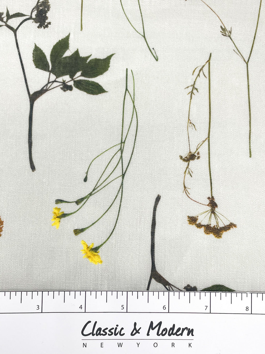 Bloom Plant Garden Print 100% Lightweight Linen Flat Roman Shade / CL1106