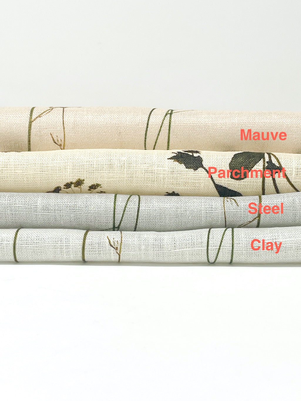 Bloom Plant Garden Print 100% Lightweight Linen Flat Roman Shade / CL1106