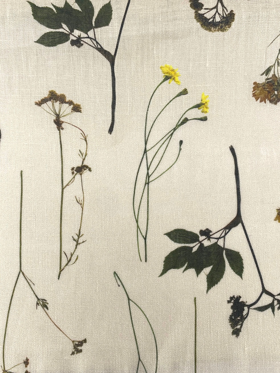 Bloom Plant Garden Print 100% Lightweight Linen Fabric by the Yard / 57" Width / CL1106