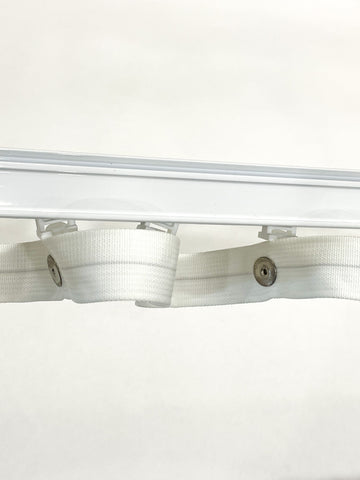 Heavy Duty White Ripplefold Nylon Snap Tape By The Yard/ 4 1/2" Spacing/100% Fullness/CH1003