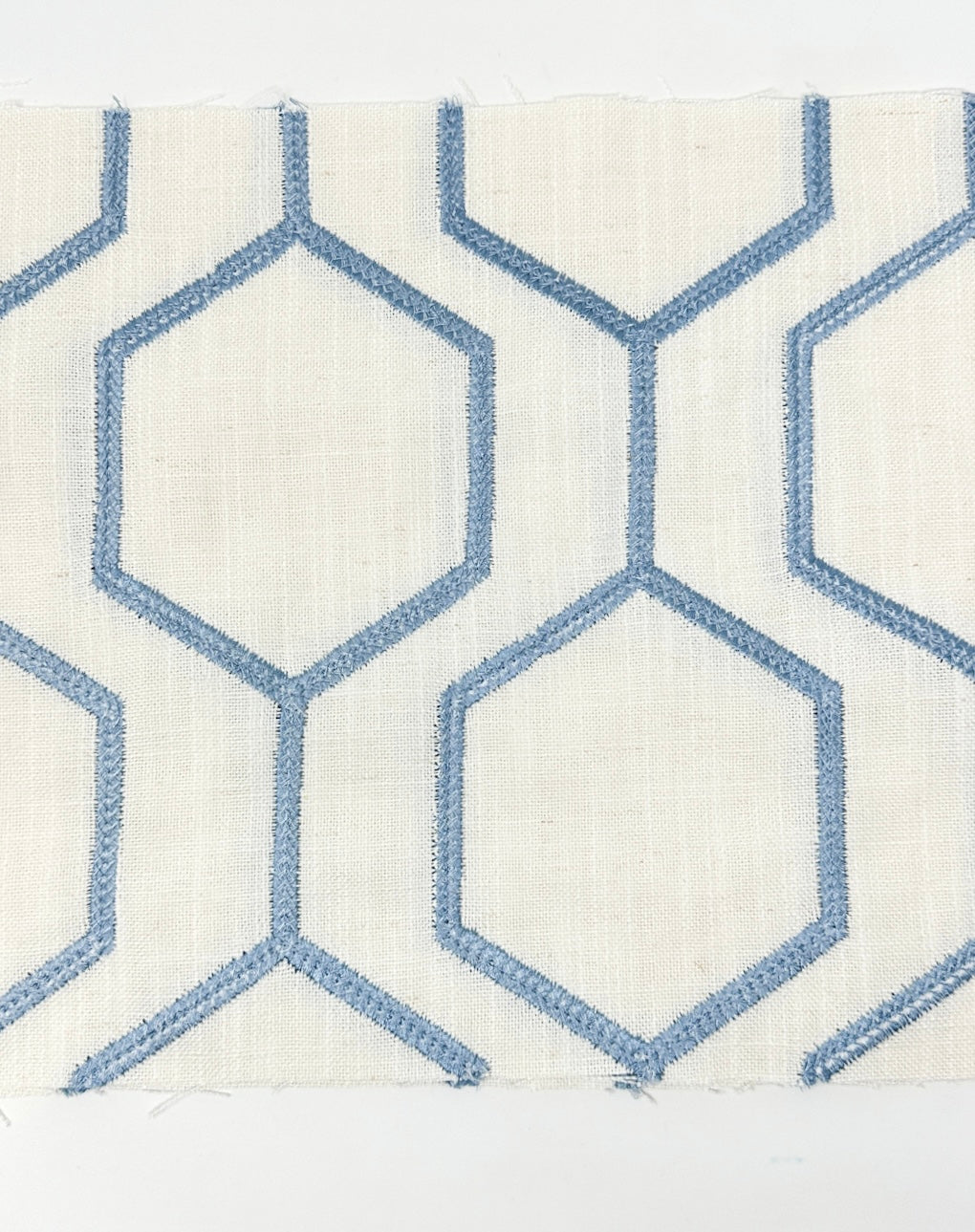 Geometric Embroidery Blend Linen Flat Roman Shade/CL1144