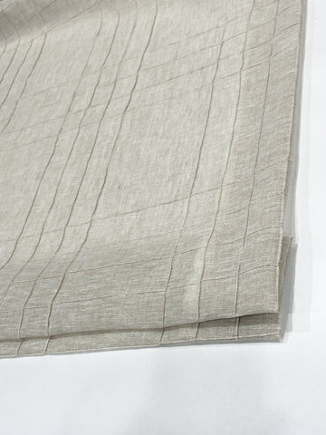 1/4" Thin Striped 100% Natural Linen Custom Flat Roman Shade/CL1002