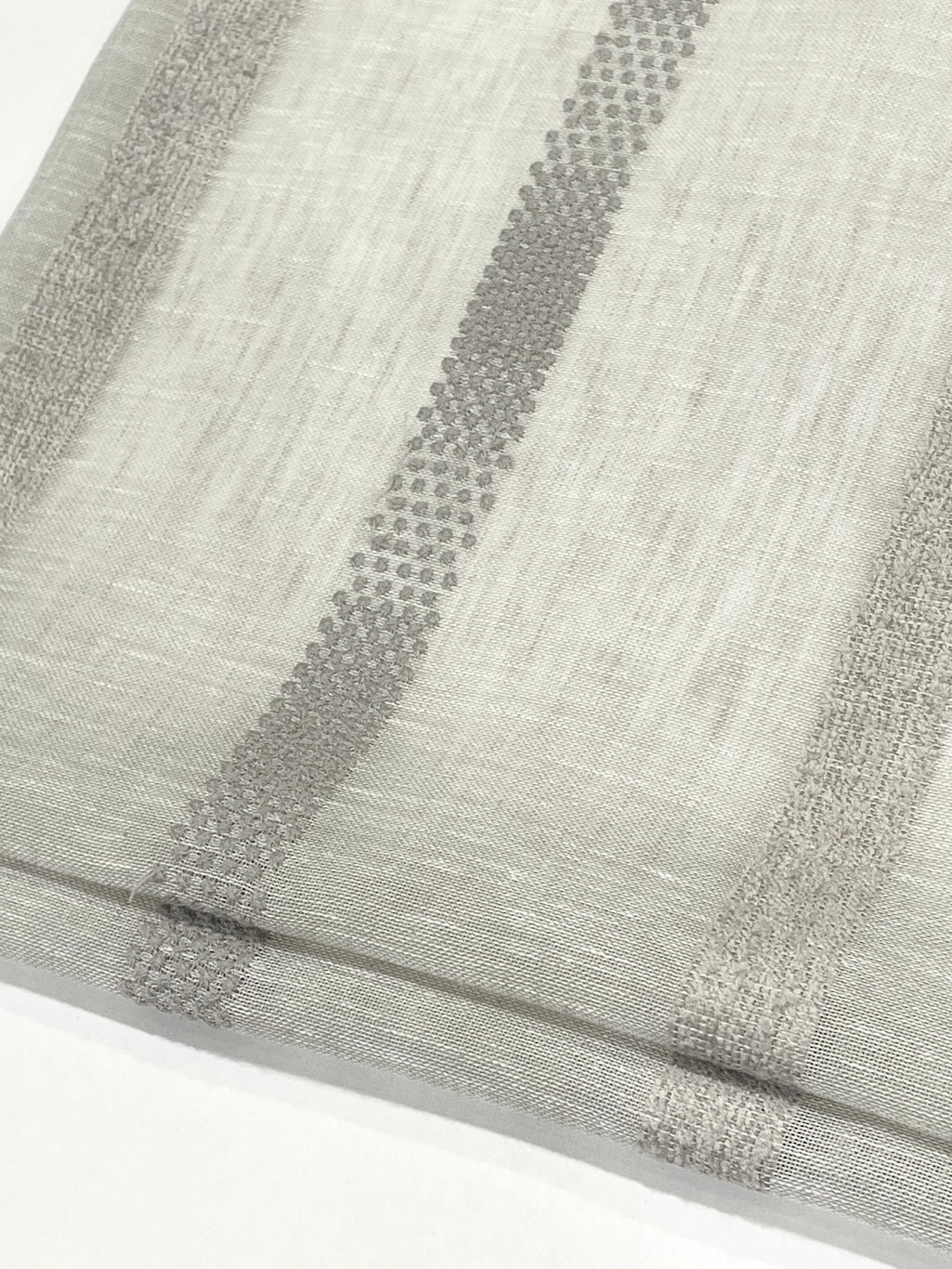 Dot and Texture Stripe Embroidery Blend Sheer Linen Flat Roman Shade, Window treatment/CL1118