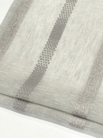Dot and Texture Stripe Embroidery Blend Sheer Linen Flat Roman Shade, Window treatment/CL1118