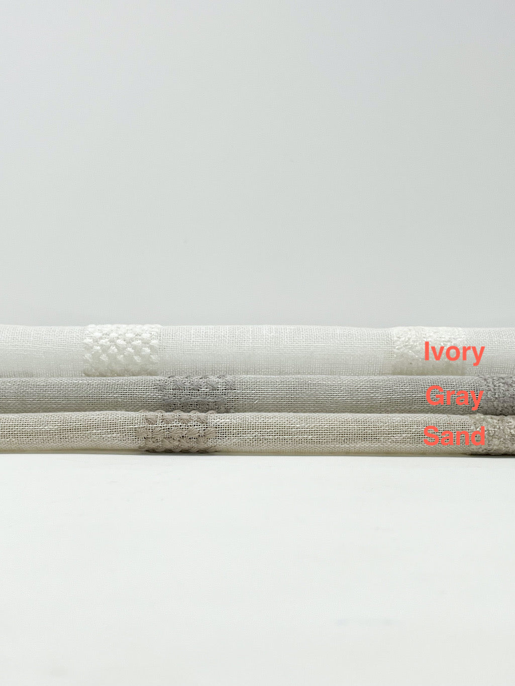 Dot and Texture Stripe Embroidery Blend Sheer Linen Fabric / 118" Width / CL1118