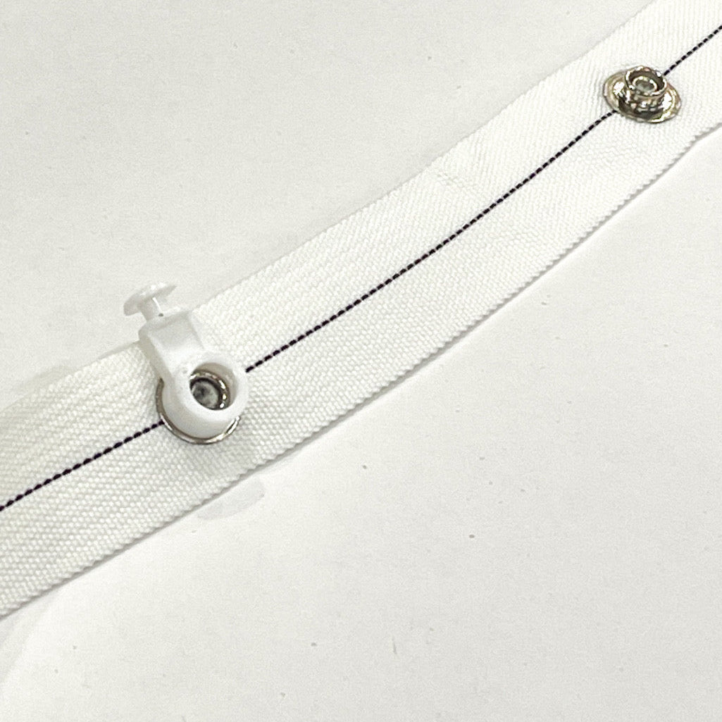Heavy Duty White Ripplefold Nylon Snap Tape By The Yard, CH1003
