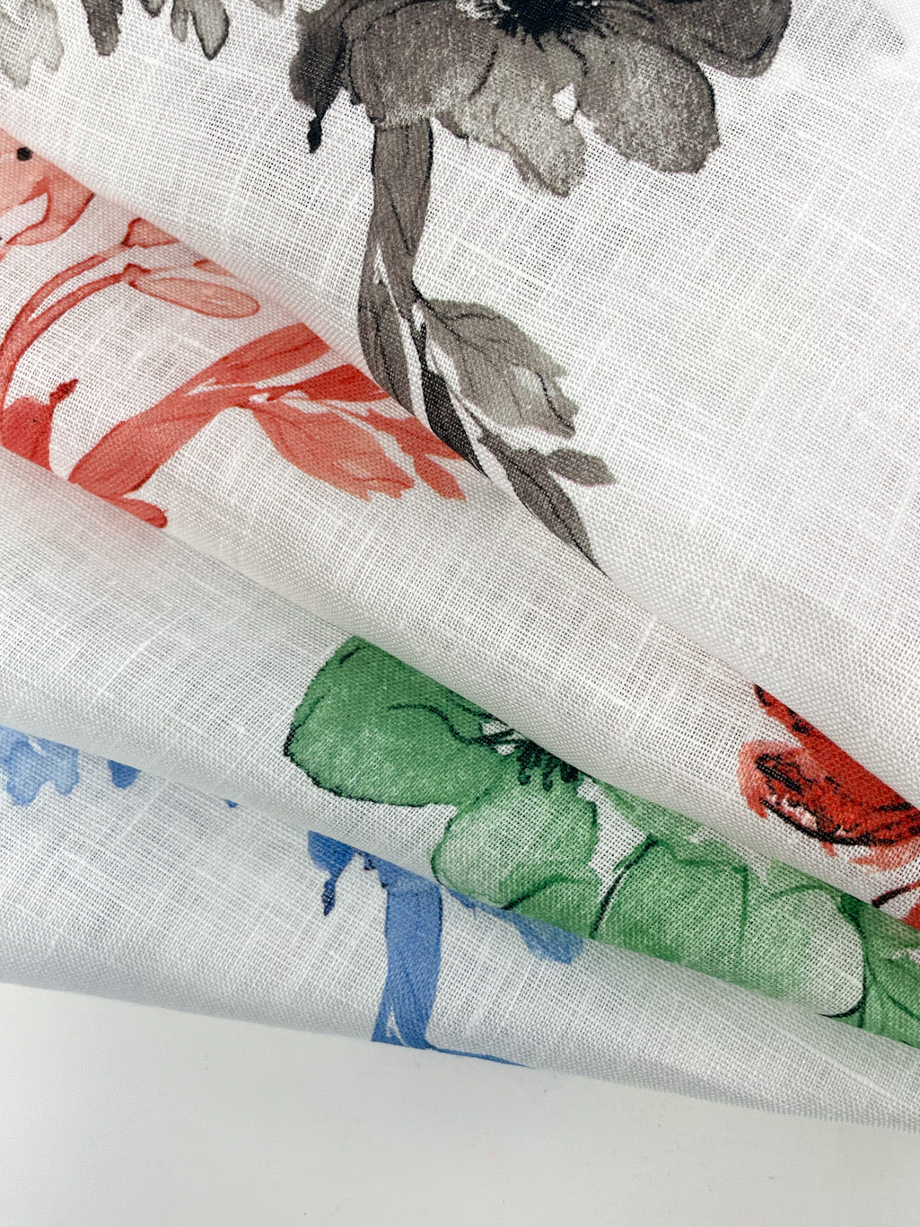 Ripples of bloom floral Handkerchief Light Weight 100% Linen Fabric By The Yard/CL1112