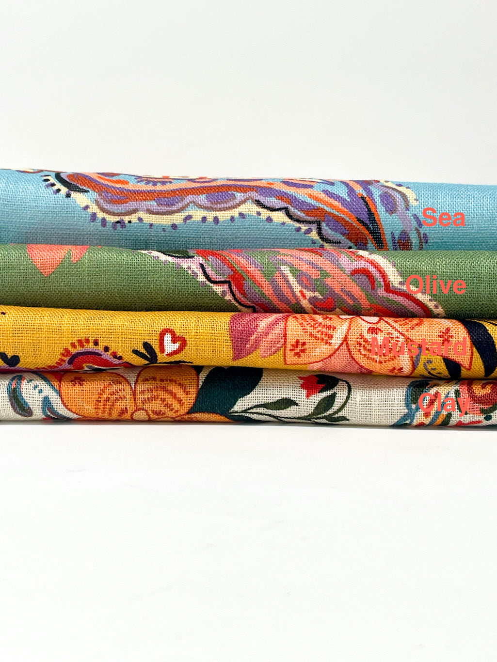 Paisley Floral Handkerchief Light Weight 100% Linen Fabric By The Yard/CL1107