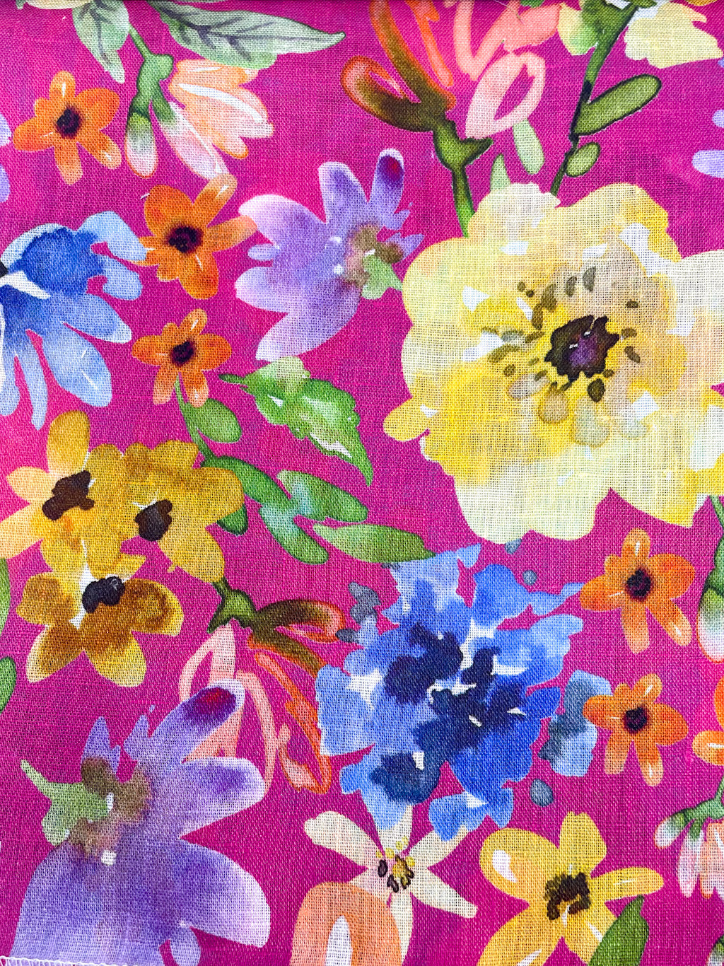 Floral Handkerchief Light Weight 100% Linen Fabric By The Yard/CL1103