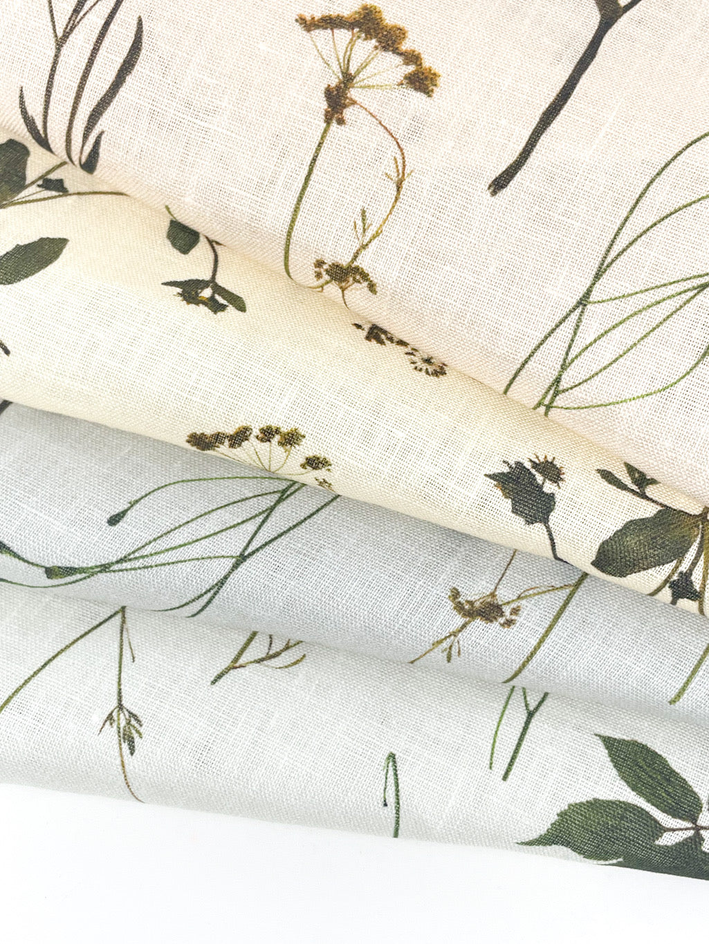 Bloom Plant Garden Print 100% Lightweight Linen Flat Roman Shade / CL1106