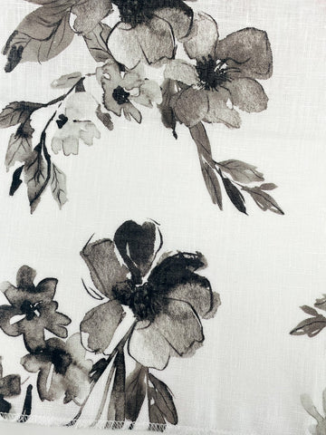 Ripples of bloom floral Handkerchief Light Weight 100% Linen Fabric By The Yard/CL1112