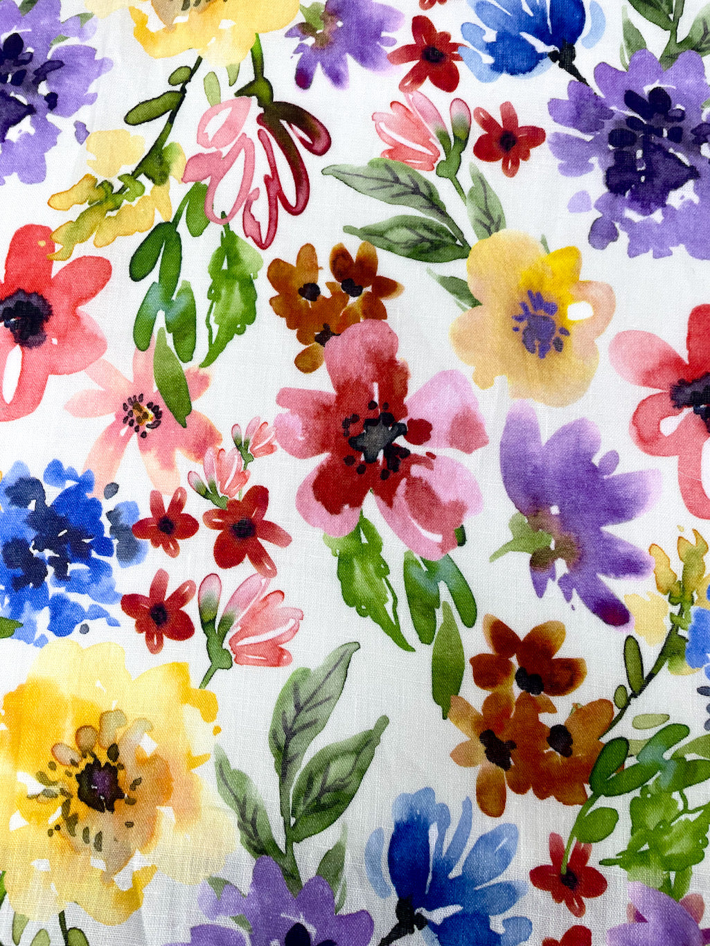 Floral Handkerchief Light Weight 100% Linen Fabric By The Yard/CL1103