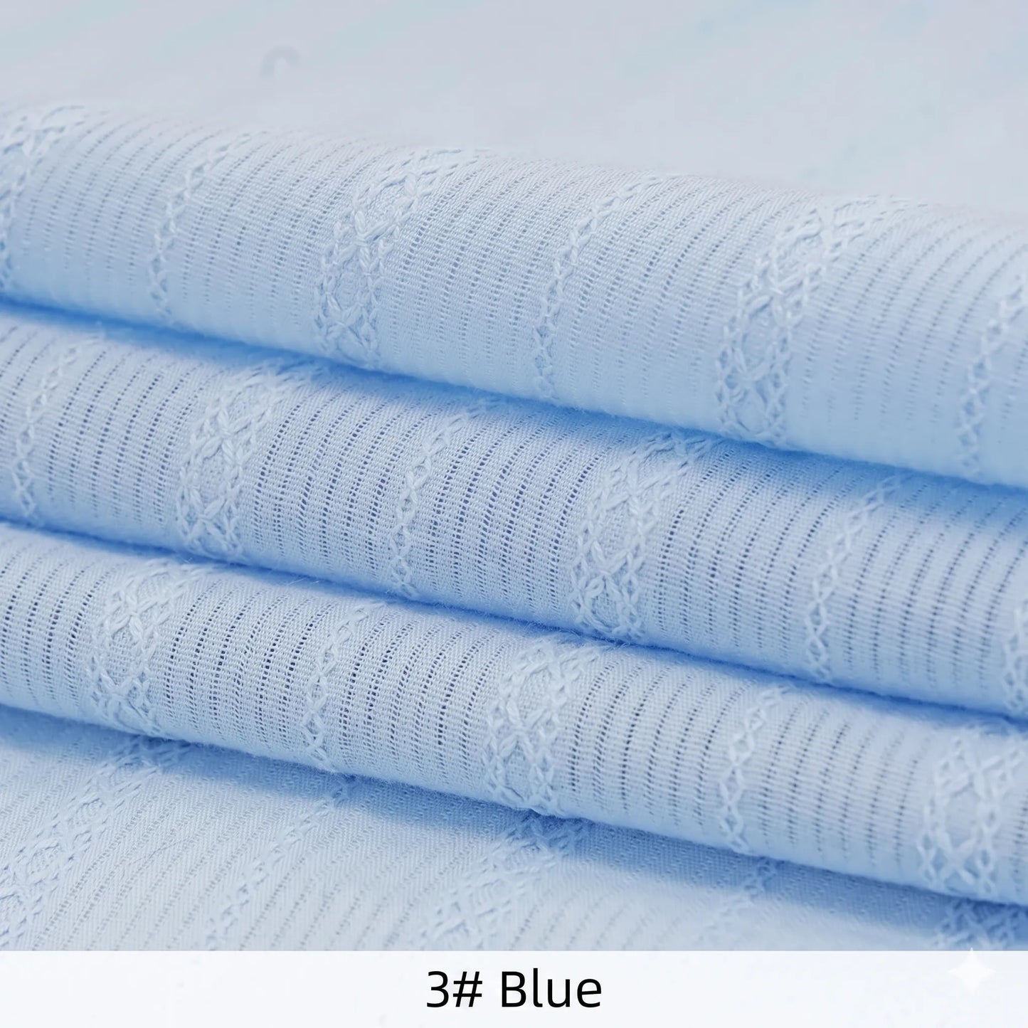 Delicate Embroidered Stripe 100% Pure Cotton Jacquard Fabric | CA1012