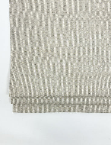 Beige ivory striped 100% Linen Casual Flat Roman Shade