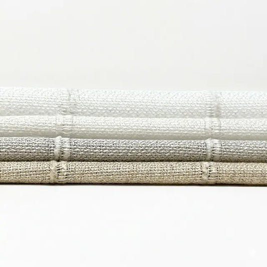 Stripe Embroidery Blend Linen Fabric by the Yard | 118"Width | CL1060