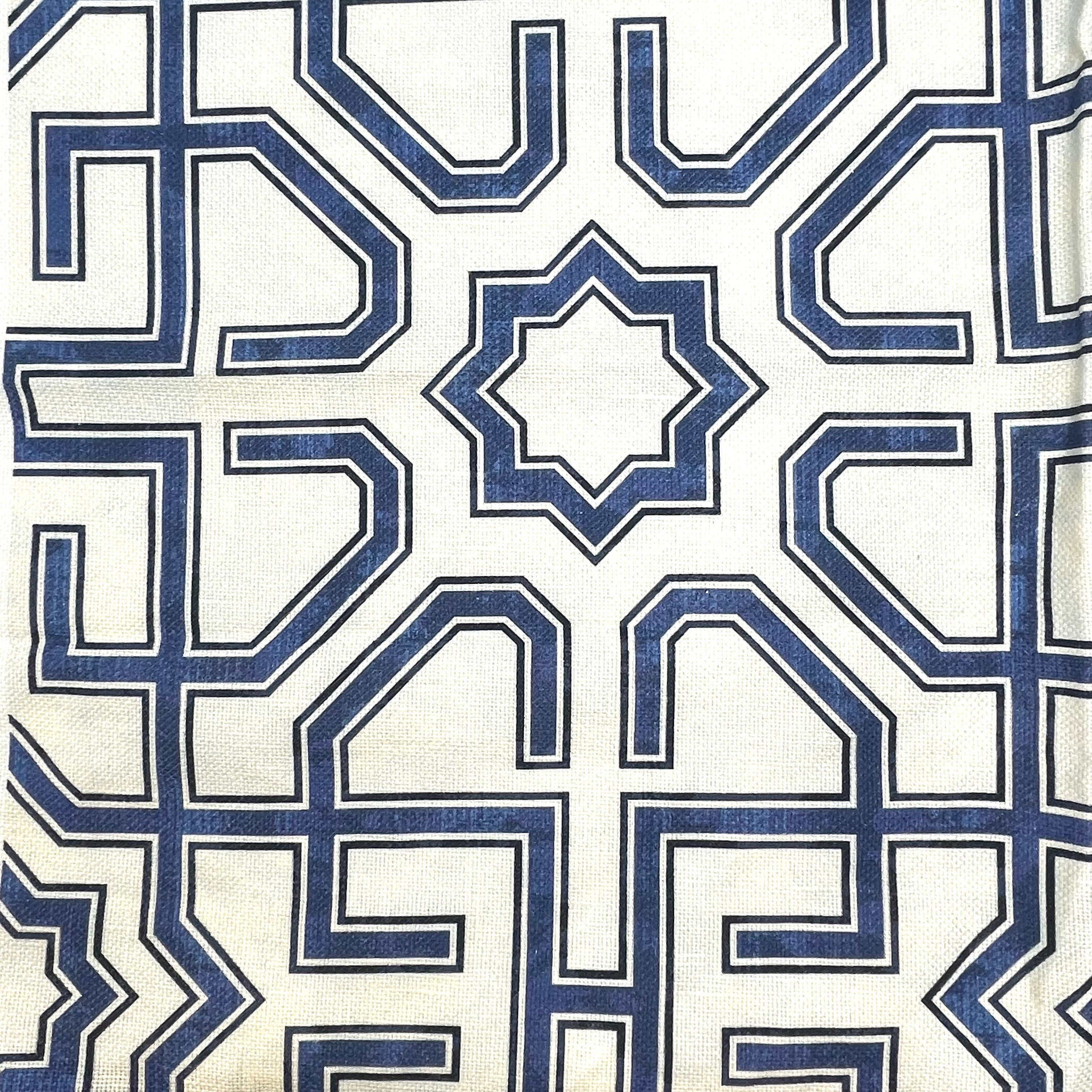 Geometric Latice Linen Blend Fabric by the Yard / 54" Width / CL1067