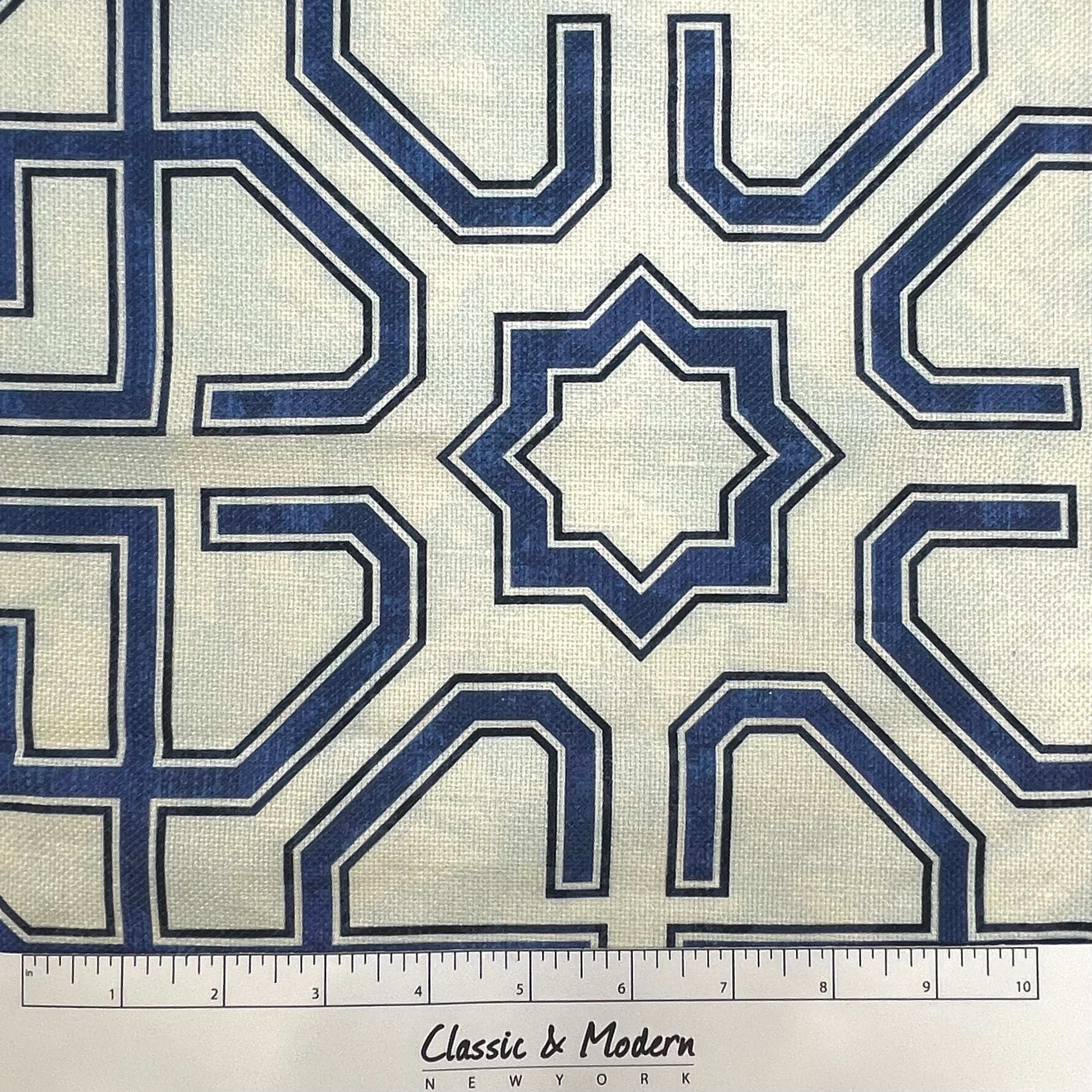 Geometric Latice Linen Blend Fabric by the Yard / 54" Width / CL1067