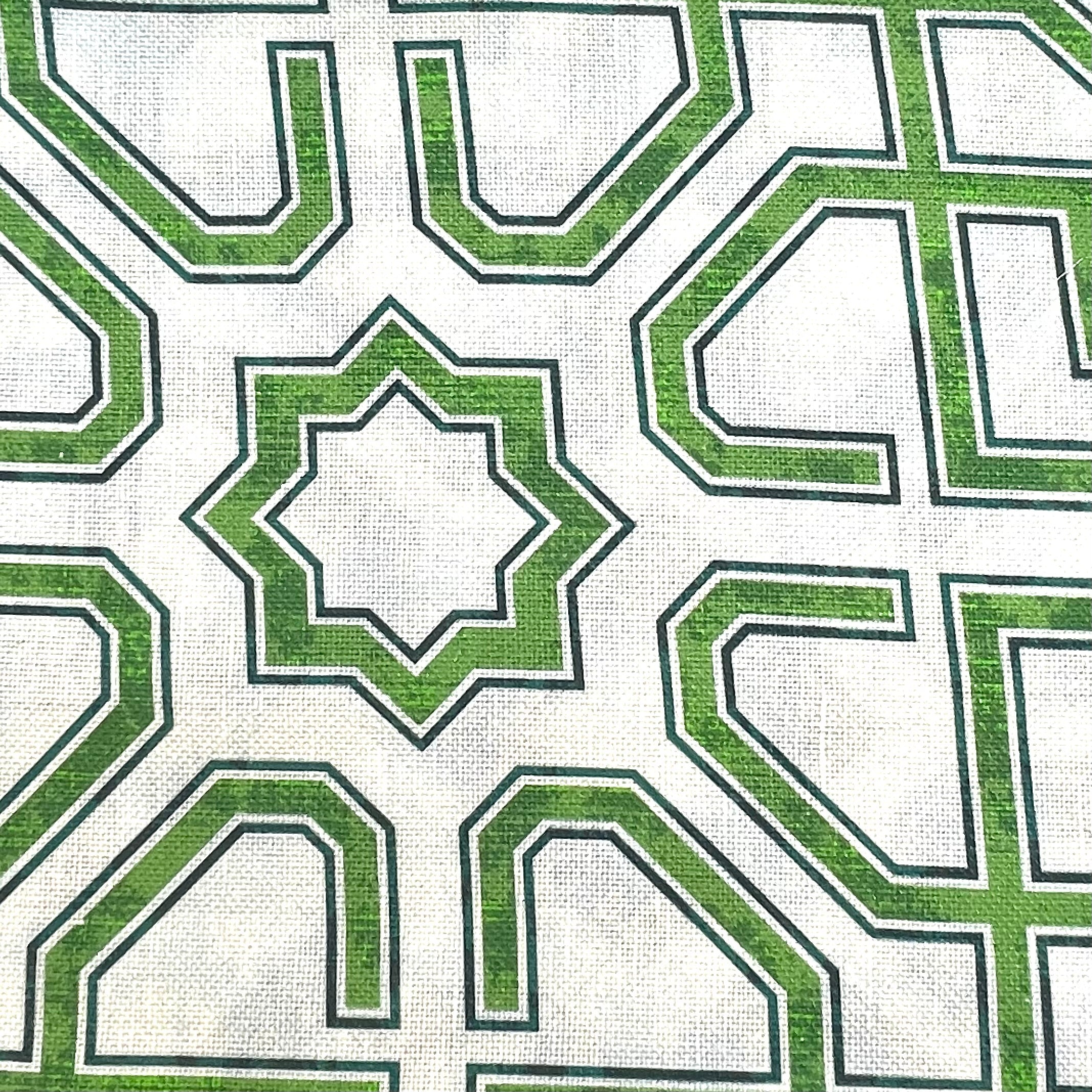 Geometric Latice Linen Blend Fabric by the Yard / 54" Width / CL1067