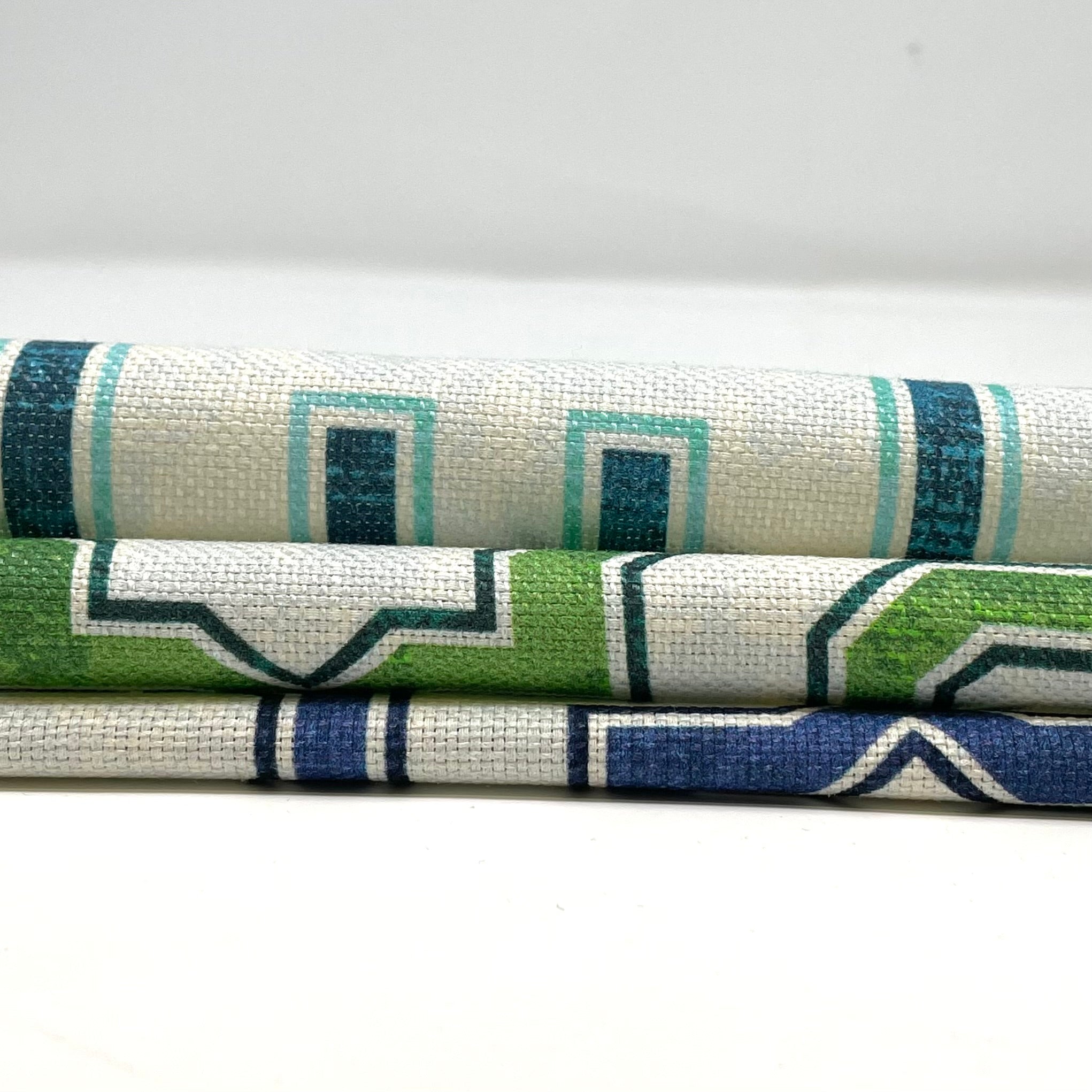 Geometric Latice Linen Blend Fabric by the Yard / 54" Width / CL1067