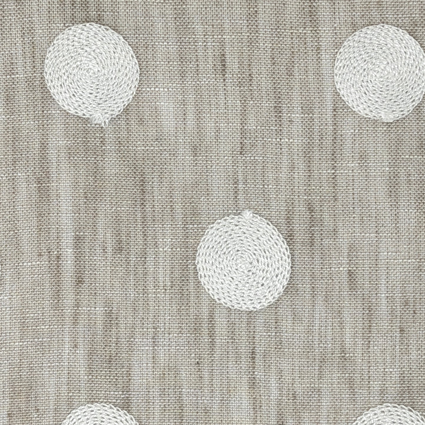 Circle Round Polka Dots Geometric Linen Fabric by the Yard, 54"Width, CL1072