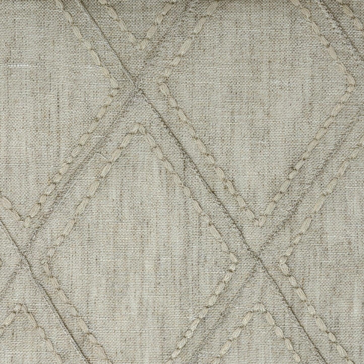 Embroidery Geometric Blend Linen Sheer Fabric By The Yard, 54"Width, CL1078