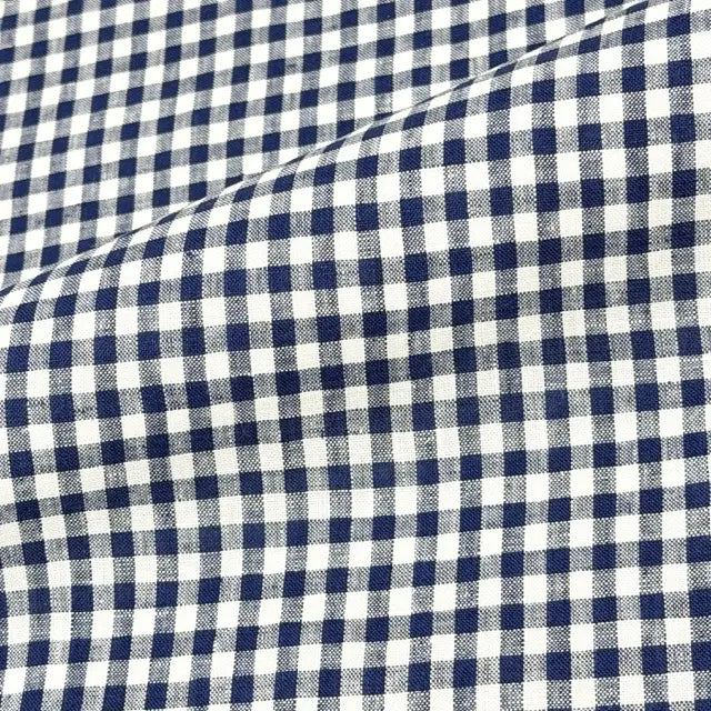 Gingham Check Linen Fabric By The Yard, 55"Width, CL1083