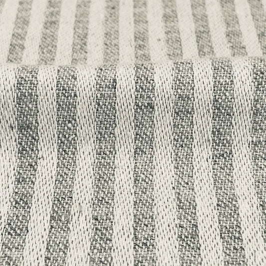 Beige and Tan 100% Striped Linen Flat Roman Shade | CL1115
