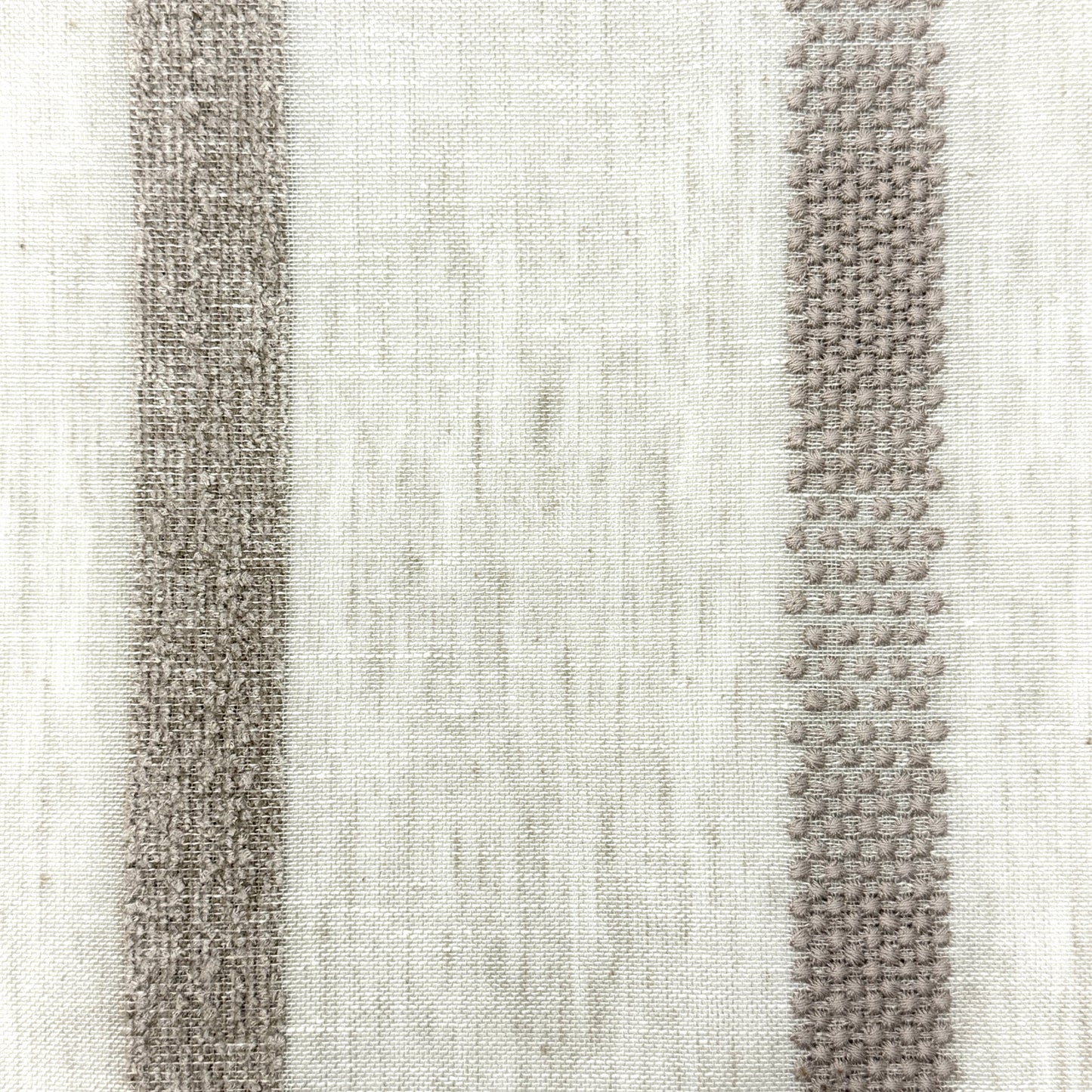 Dot and Texture Stripe Embroidery Blend Sheer Linen Flat Roman Shade, CL1118