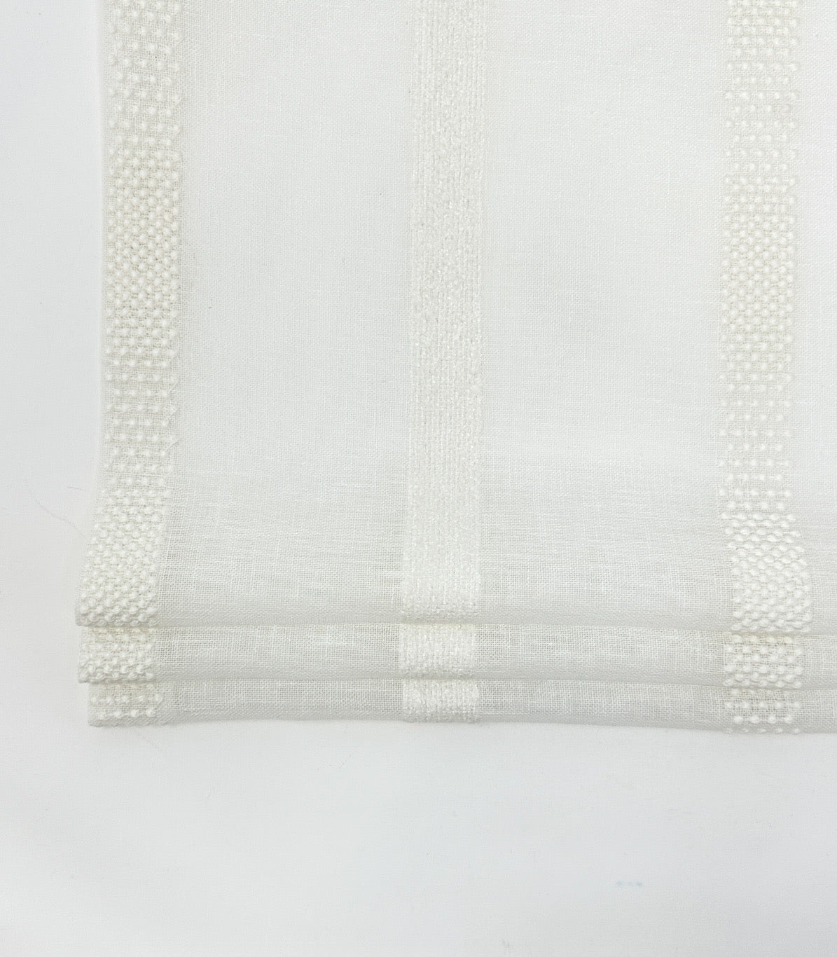 Dot and Texture Stripe Embroidery Blend Sheer Linen Flat Roman Shade, Window treatment/CL1118