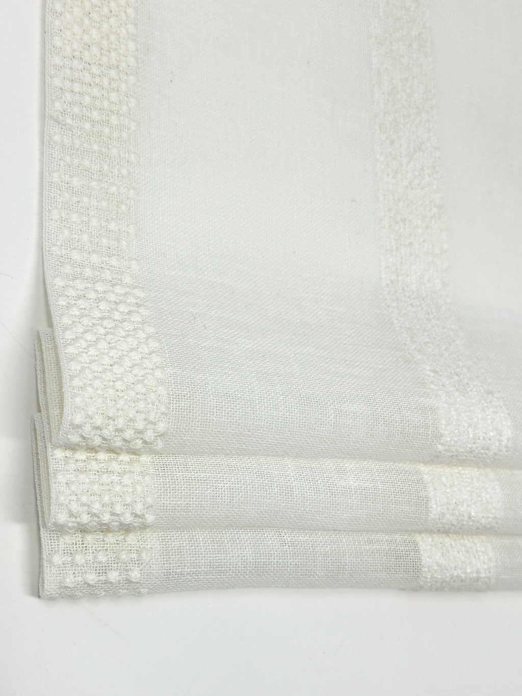 Dot and Texture Stripe Embroidery Blend Sheer Linen Flat Roman Shade, Window treatment/CL1118