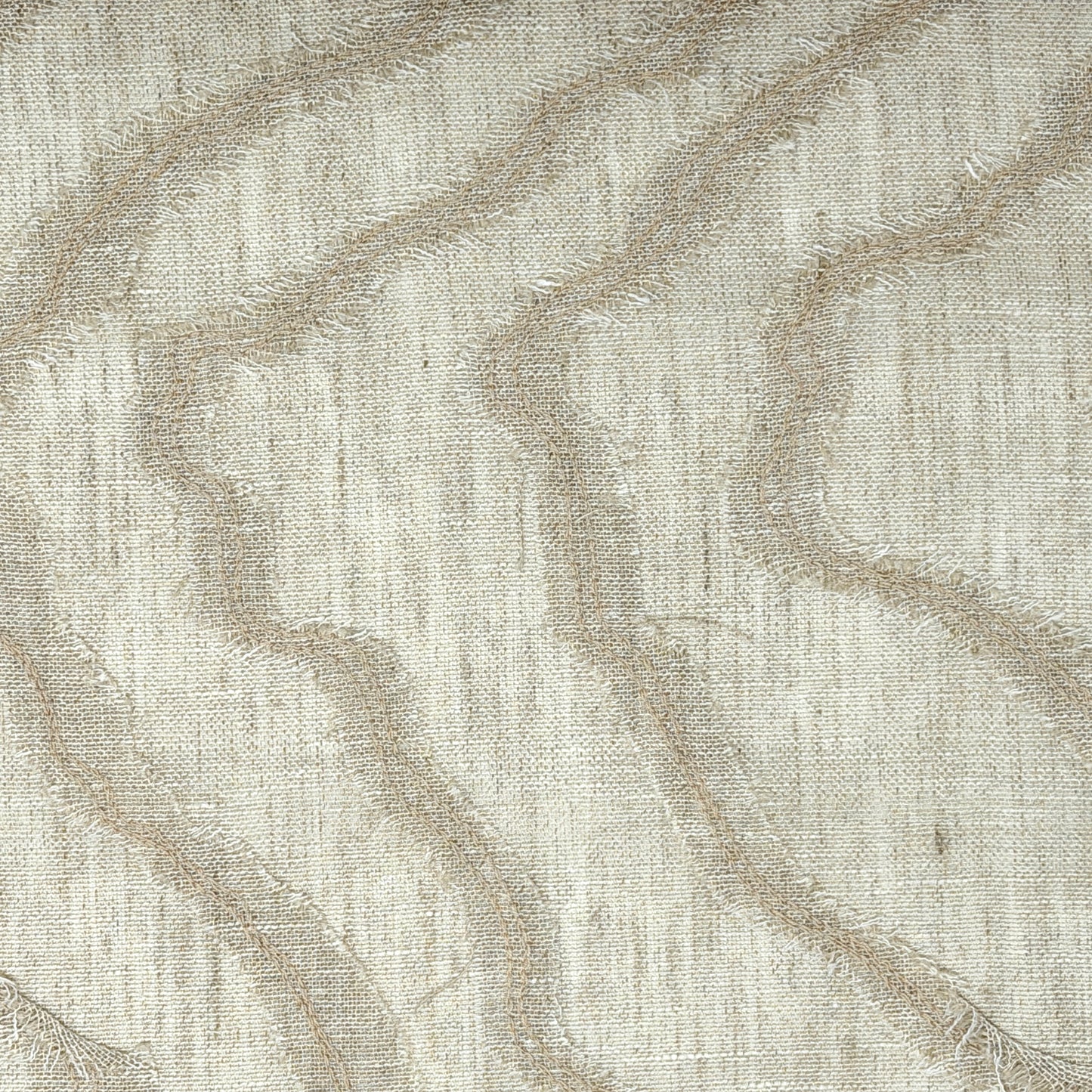 Ruffled Embroidery Blend Linen Fabric / 54"Width / CL1156