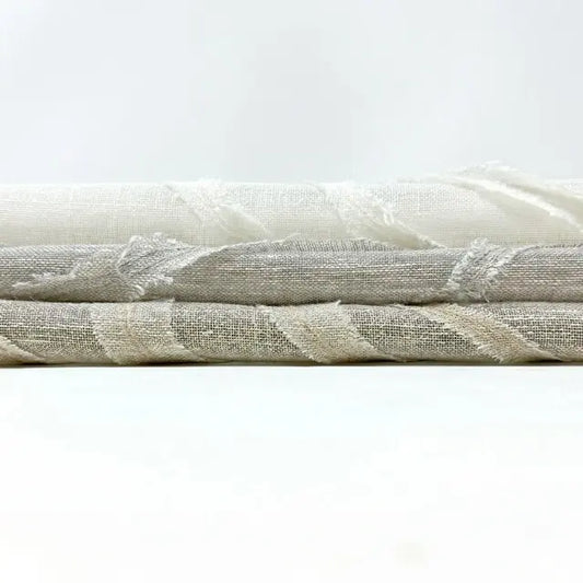 Ruffled Embroidery Blend Linen Fabric | 54"Width | CL1156