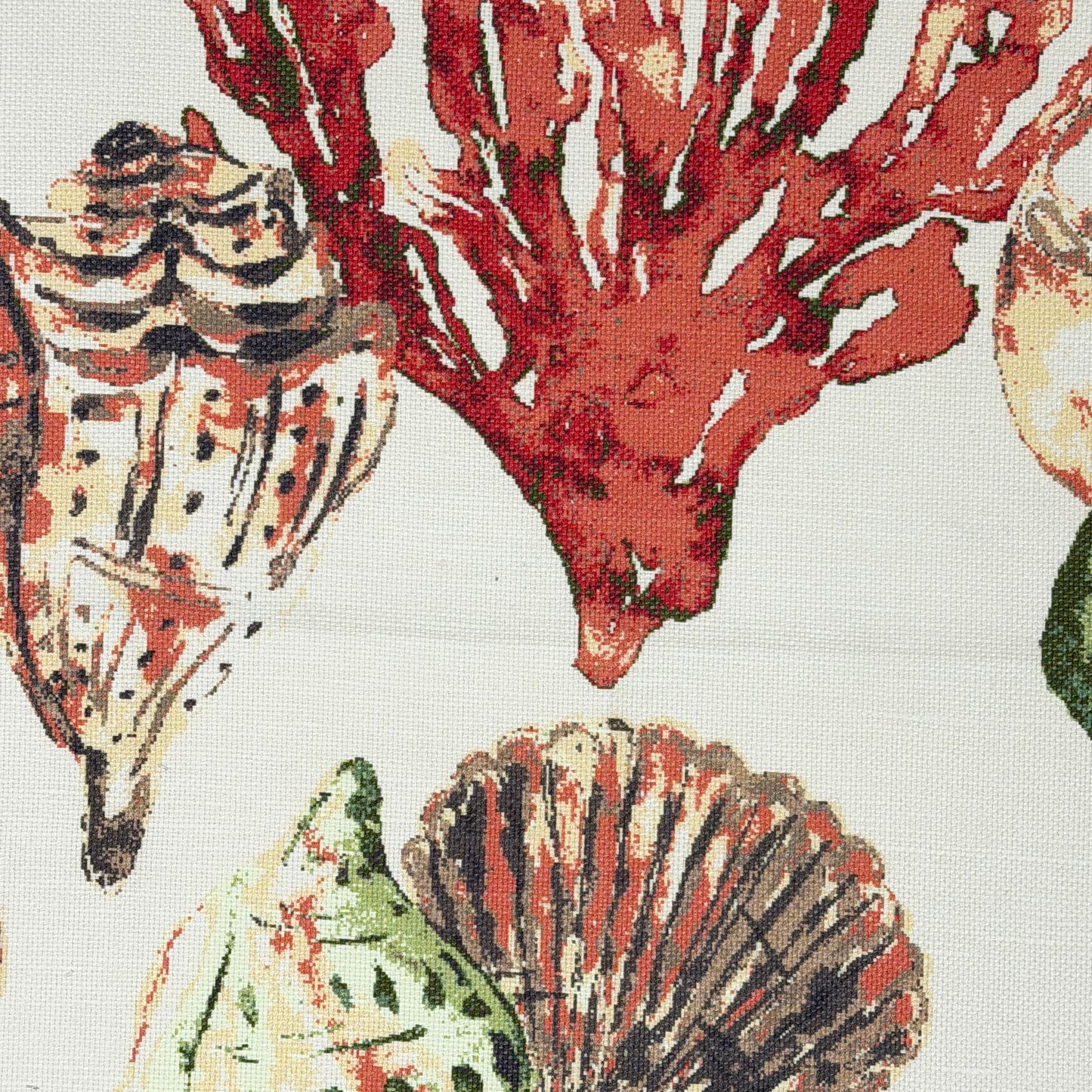 Sea Life Linen Flat Relaxed Roman Shade, CL1159