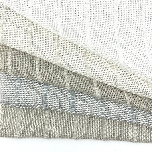 Textured Pinstripe Woven Decorator Blend Linen Fabric | 118"Width | CL1164