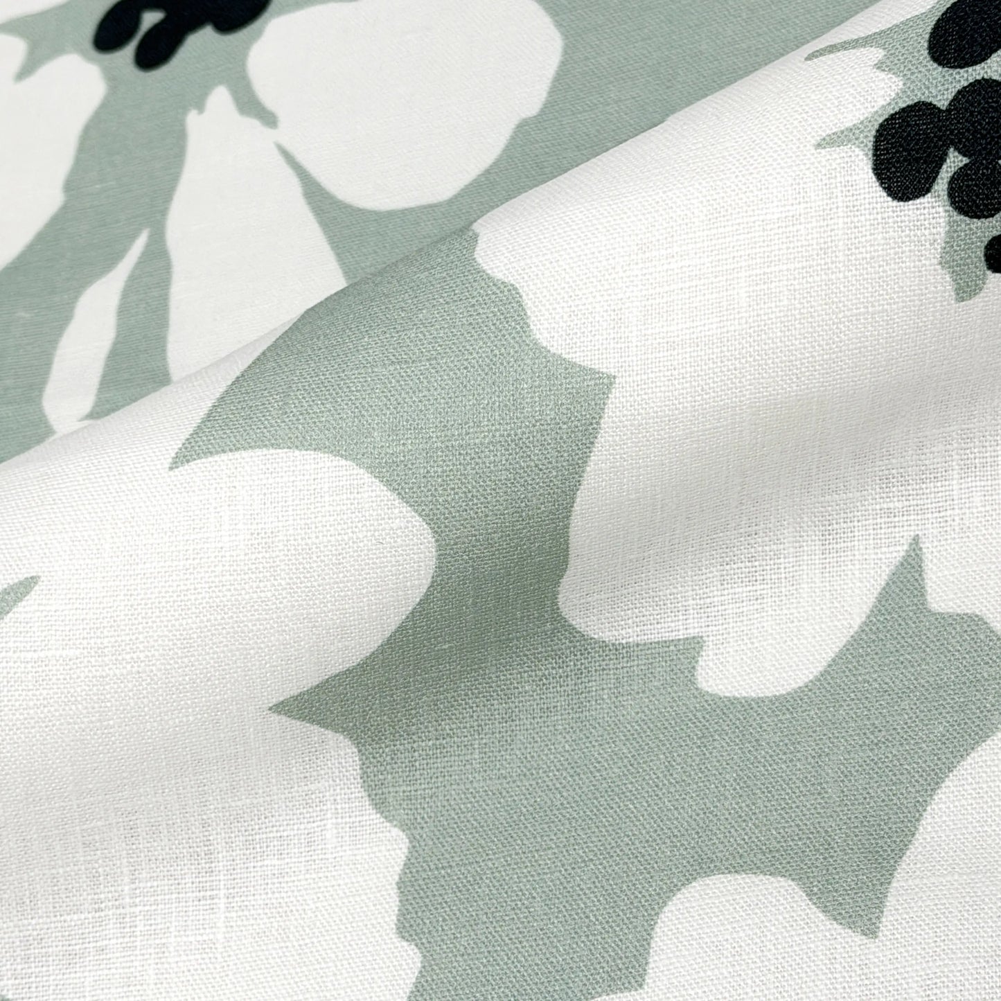 Mid-Century Modern Floral 100% Linen Fabric Flat Roman Shade, CL1175