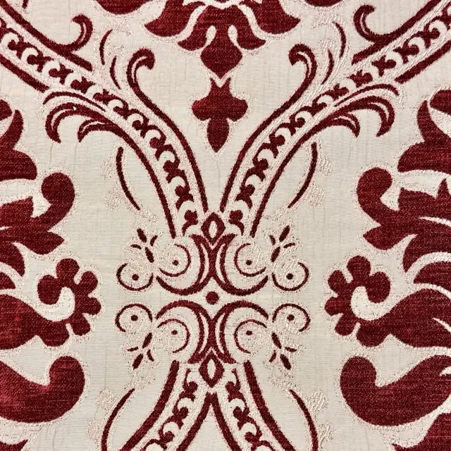 Luxury Textured Velvet Damask Fabric Flat Roman Shade, CL1194
