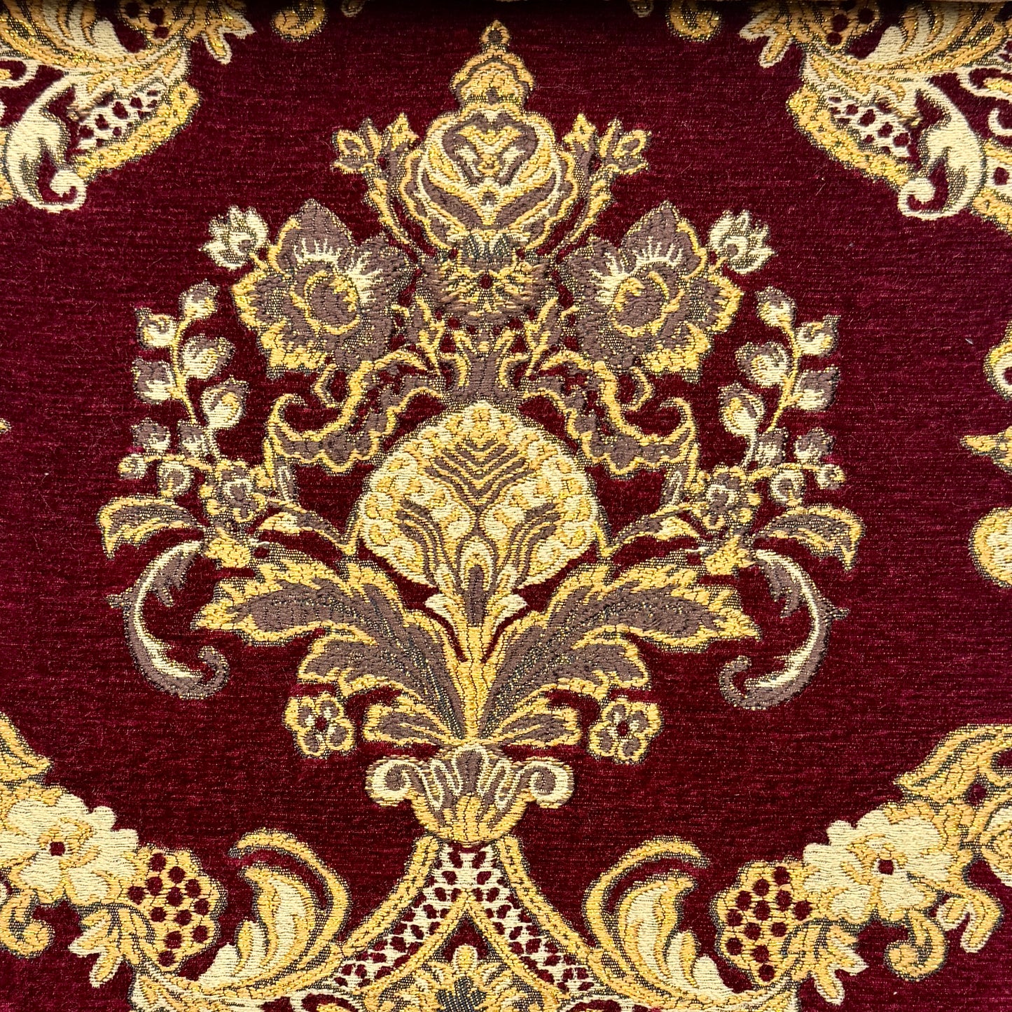 Sage Floral Damask Velvet Classic Relaxed Roman Shade, CL1195