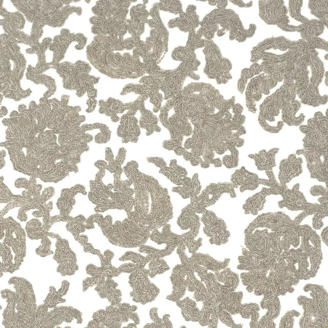 Embroidered Floral Damask Drapery Fabric by The Yard | 54"Width | CL1208