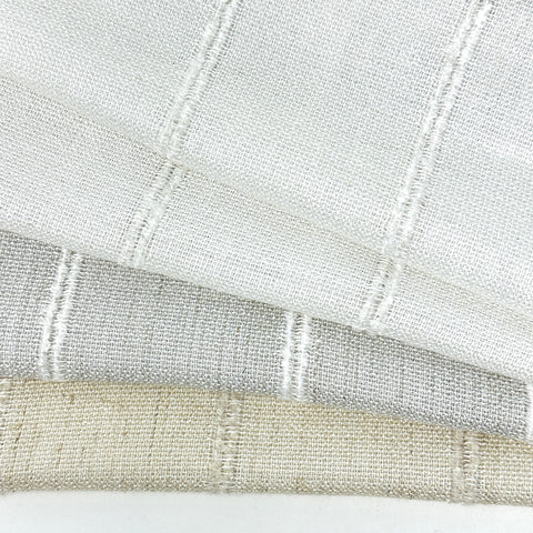Stripe Embroidery Blend Linen Fabric / 118" Wide / CL1060
