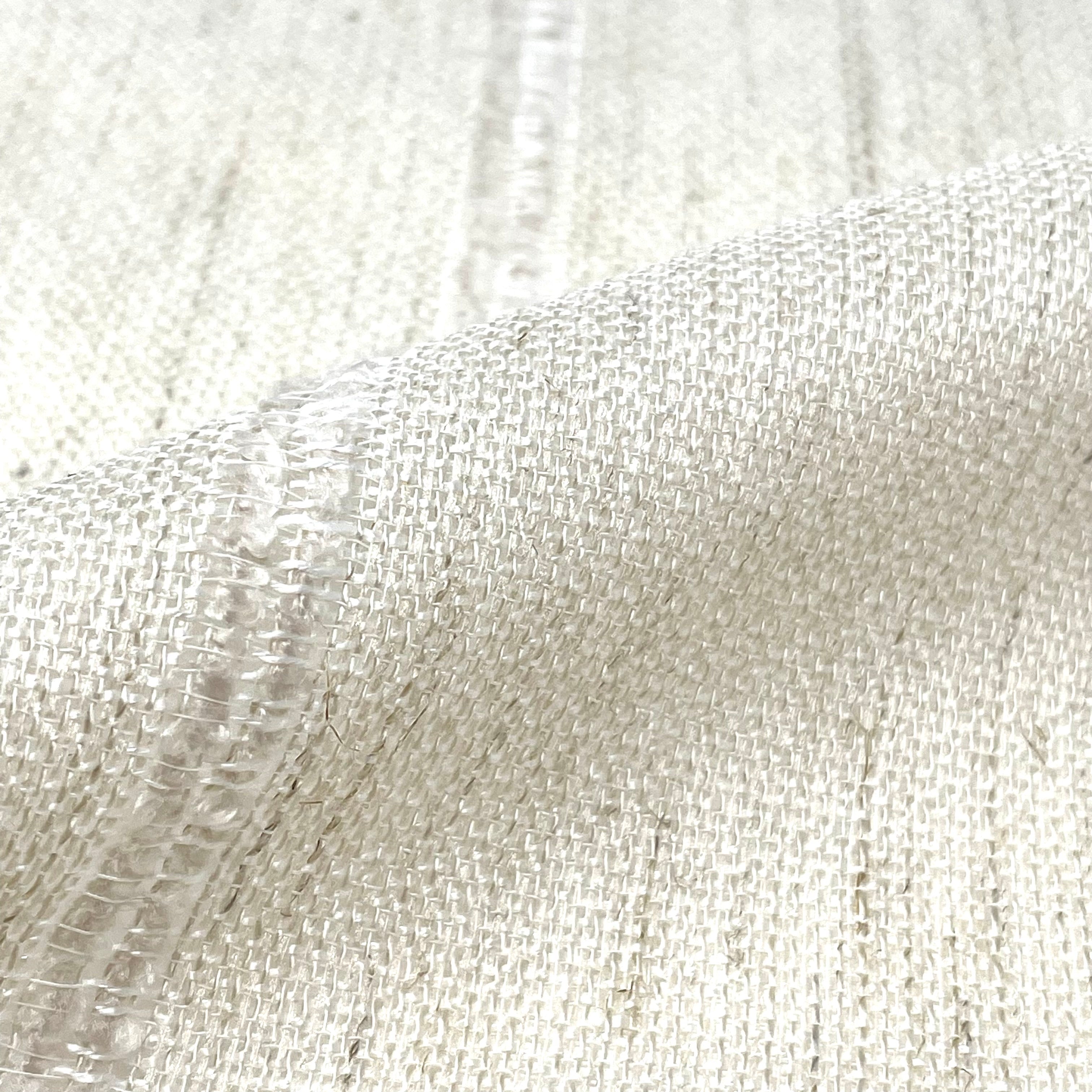 Stripe Embroidery Blend Linen Fabric / 118" Wide / CL1060