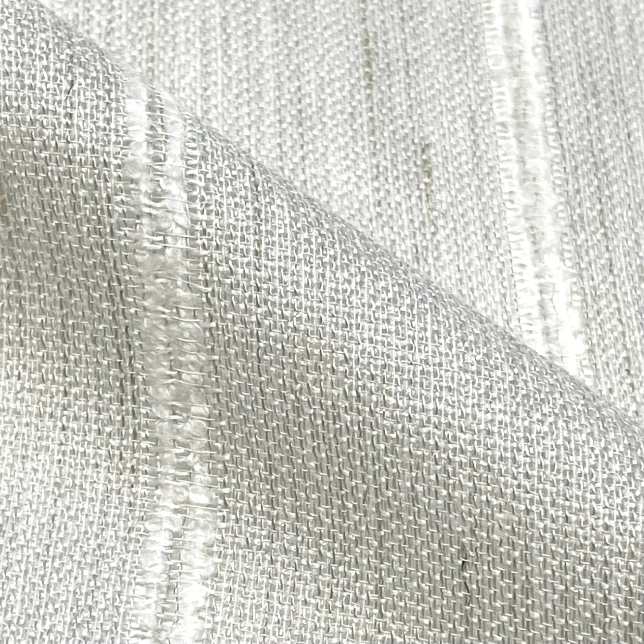 Stripe Embroidery Blend Linen Fabric / 118" Wide / CL1060